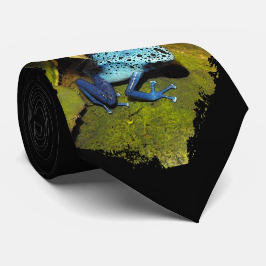 青い紺碧の毒投げ矢のカエルのタイ ネクタイ (ロール)