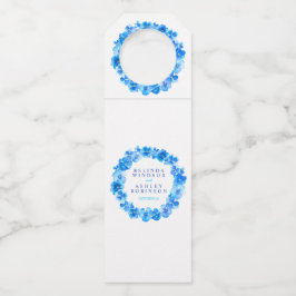 青い結婚パンジーの水の色カスタム ボトルネックタグ