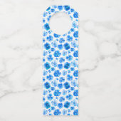 青い結婚パンジーの水の色カスタム ボトルネックタグ (裏面)