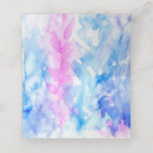 青い結婚ピンク色の花列座席表 プレイスカード (内部開封)