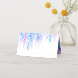 青い結婚ピンク色の花列座席表 プレイスカード