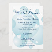 青い結婚式はブライダルシャワー招待状泡立ちます 招待状 (正面/裏面)