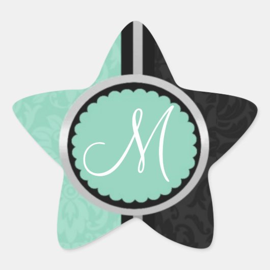 青い結婚式招待状封筒用シール 星シール (正面)