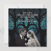 青い結婚生命の木に紙で作られた夫婦 (正面)