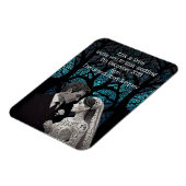 青い結婚生命の木に紙で作られた夫婦 マグネット (左側)