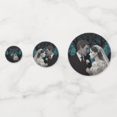 青い結婚生命の木の上の美しい夫婦 コンフェッティ (裏面)