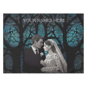 青い結婚生命の木の上の美しい夫婦 テーブルクロス (正面(横))