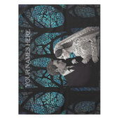 青い結婚生命の木の上の美しい夫婦 テーブルクロス (正面)