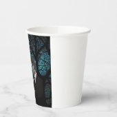 青い結婚生命の木の上の美しい夫婦 紙コップ (左)