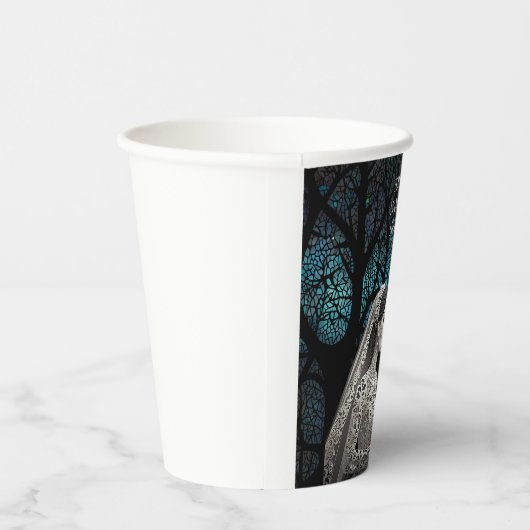 青い結婚生命の木の上の美しい夫婦 紙コップ (右)