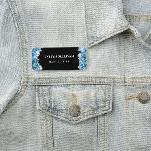 青い結晶の名前タグ 名札 (インサイチュ)