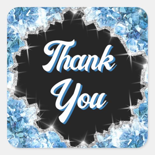 青い結晶シール スクエアシール (正面)