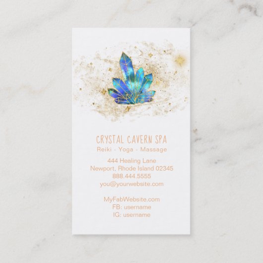 *~*青い結晶宇宙金ゴールドグリッター星 名刺 (裏面)