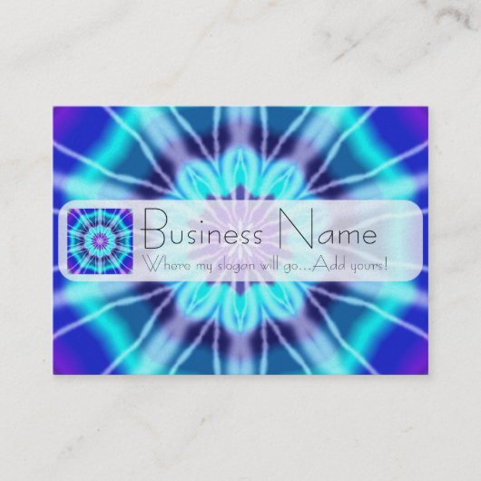 青い絞り染めのタイル239 名刺 (正面)