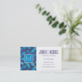 青い絞り染めのパイナップルは|あなたの名前を加えます 名刺 (スタンド正面)