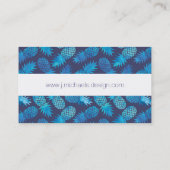 青い絞り染めのパイナップルは|あなたの名前を加えます 名刺 (裏面)