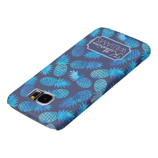 青い絞り染めのパイナップルは|あなたの名前を加えます Case-Mate SAMSUNG GALAXYケース (下部)