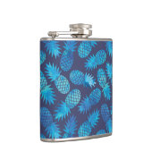 青い絞り染めのパイナップル フラスク (右)