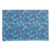 青い絞り染めのパイナップル 枕カバー (正面右)