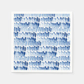 青い絞り水色の短い線模様 スタンダードカクテルナプキン (正面)