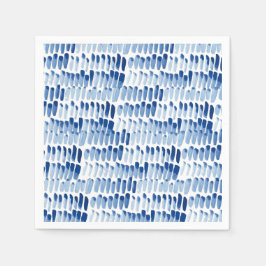 青い絞り水色の短い線模様 スタンダードカクテルナプキン