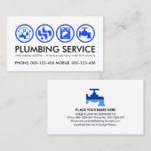 青い給排水衛生設備配管ツールアイコン配管工 名刺 (正面/裏面)