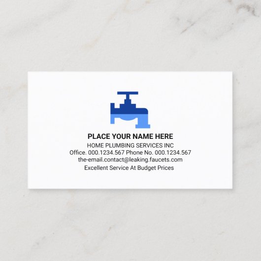 青い給排水衛生設備配管ツールアイコン配管工 名刺 (裏面)