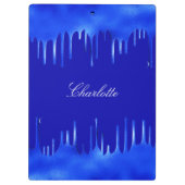 青い絵を描王室の滴の名前スクリプト クリップボード (裏面)