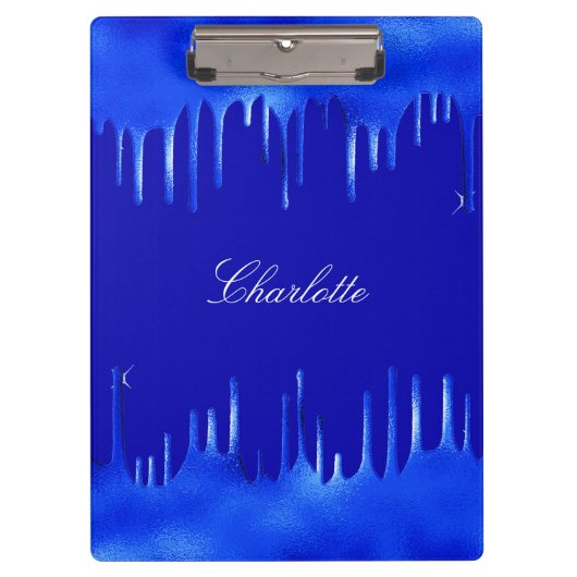 青い絵を描王室の滴の名前スクリプト クリップボード (正面)