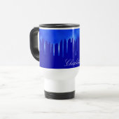 青い絵を描王室の滴の名前スクリプト トラベルマグ (正面左)