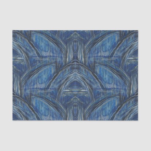 青い絵画水の方法ティッシュペーパー 薄葉紙 (正面)