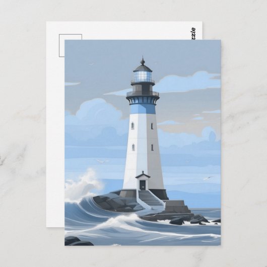 青い絵画灯台 ポストカード (正面/裏面)