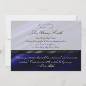 青い絹の卒業の招待状か発表 招待状 (正面)