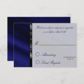 青い絹の応答カード 出欠カード (正面/裏面)