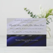 青い絹の結婚式招待状 招待状 (スタンド正面)