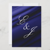 青い絹の結婚式招待状 招待状 (裏面)