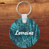 青い絹の質感 キーホルダー (正面)