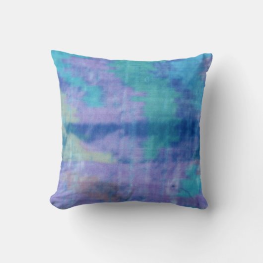 青い絹 クッション (正面)