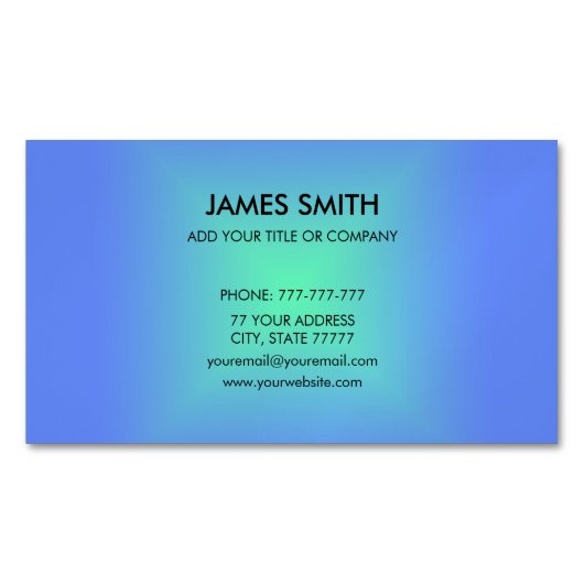 青い緑のひし形グラデーショモダンン マグネット名刺 (正面)