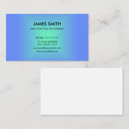 青い緑のひし形グラデーショモダンン 名刺 (正面/裏面)