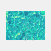 青い緑のアクアパターン フリースブランケット (正面(横))