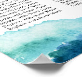 青い緑のアクア水色結婚のシーティングチャート ポスター (角)