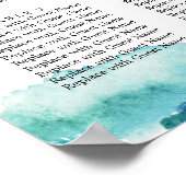 青い緑のアクア水色結婚のシーティングチャート ポスター (角)