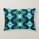 青い緑のアクリルスタイル、ネオンの鏡像形状 アクセントクッション (正面)