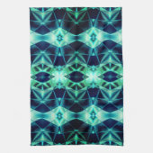 青い緑のアクリルスタイル、ネオンの鏡像形状 キッチンタオル (縦)