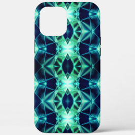 青い緑のアクリルスタイル、ネオンの鏡像形状 iPhone 12 PRO MAX ケース