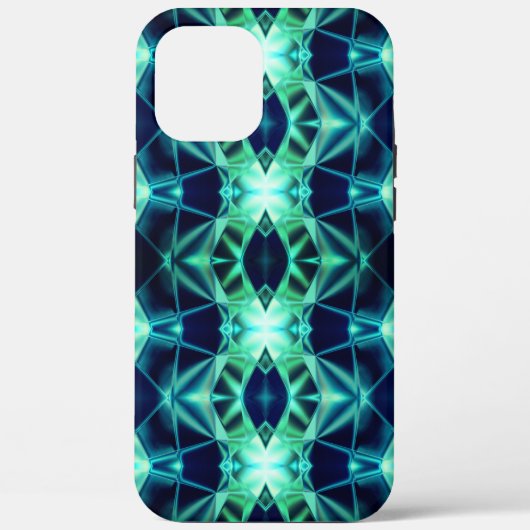 青い緑のアクリルスタイル、ネオンの鏡像形状 Case-Mate iPhoneケース (裏面)