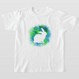 青い緑のウサギの子どもたちTシャツ Tシャツ