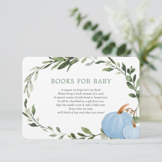 青い緑のカボチャの秋本男の赤ちゃん エンクロージャーカード (スタンド正面)