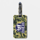青い緑のカムフラージュの魚釣りのロゴ"の"魚、 ラゲッジタグ (裏面縦)